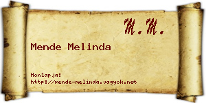 Mende Melinda névjegykártya