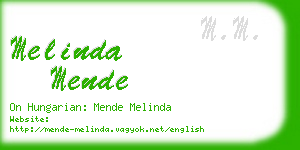 melinda mende business card